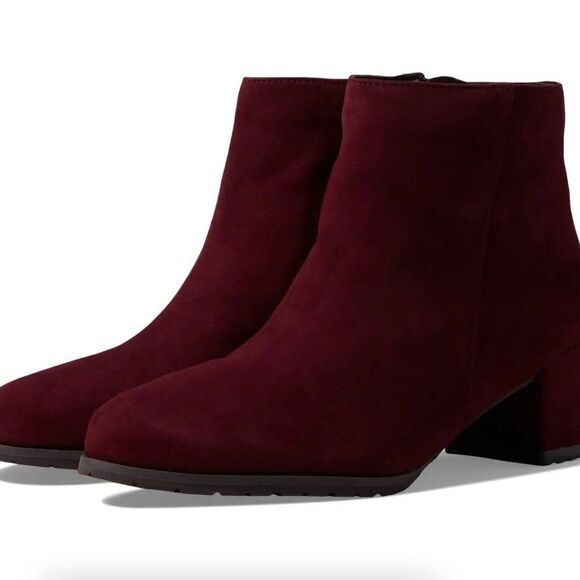 Naturalizer Bay Waterproof Bootie in Cabernet Sauvignon Suede (Wide) - Picture 8 of 13